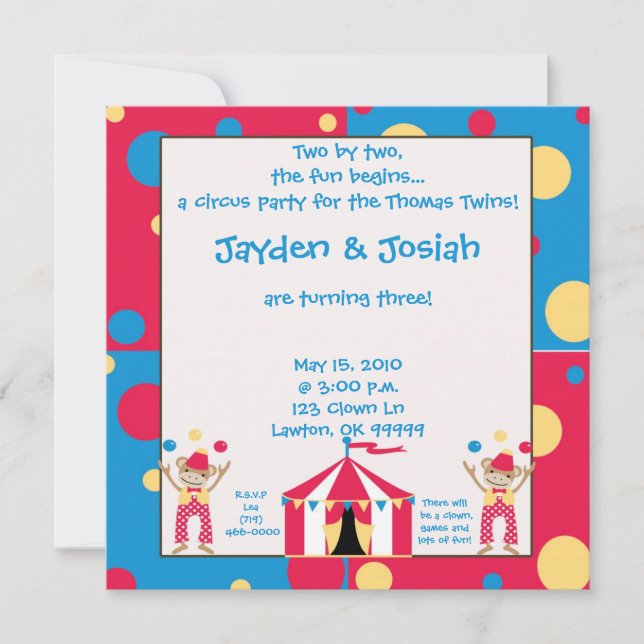 Convites gêmeo. Dois por dois, a diversão começa... (Frente)