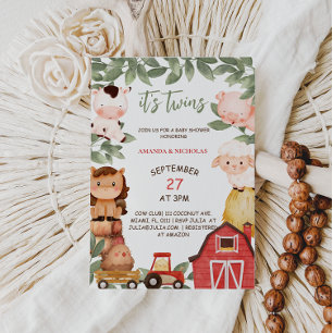 Convites Gêmeos Animais das Explorações Agrícolas Frescas C