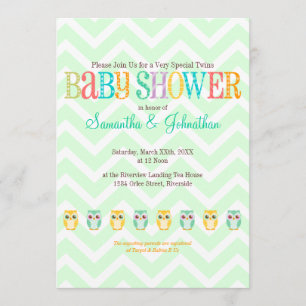 Convites Gêmeos Baby Owl - Revolução de Gênero / Descon