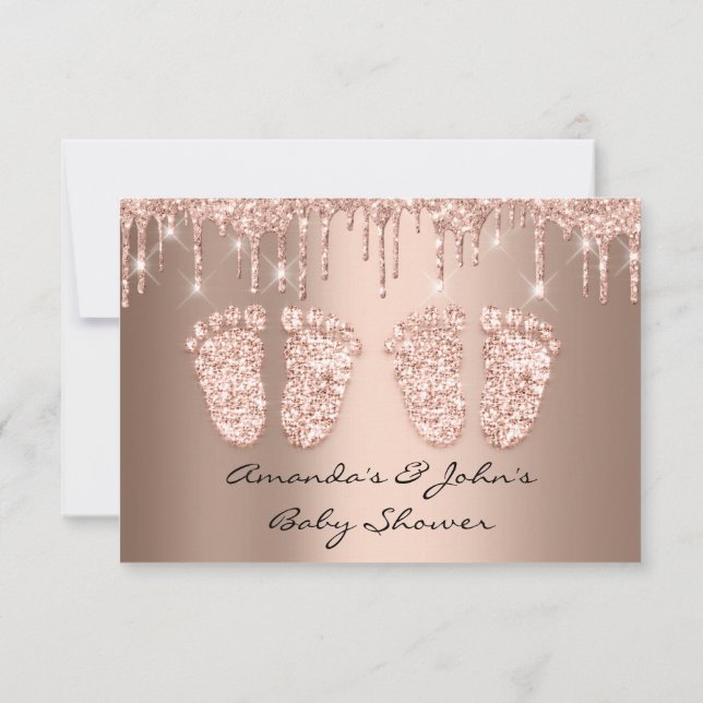 Convites Gêmeos, Chá de fraldas, Brilho, Garoto (Verso)