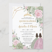 Gêmeos Dourados da Quinceañera Vermelhos Cor-de-Ro