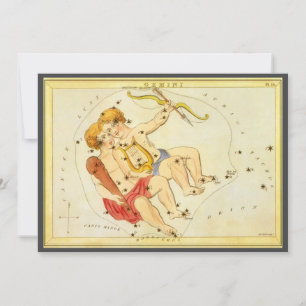 Convites Gêmeos Gêmeos Vintage Constellação Espelho de Urân