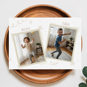 Convites Gêmeos Meninos Irmãos Foto Conjunta Aniversário