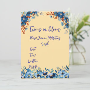Convites Gêmeos no Chá de fraldas Bloom