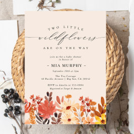 Convites Gêmeos Pequeno Chá de fraldas Flor de Flor Selvage