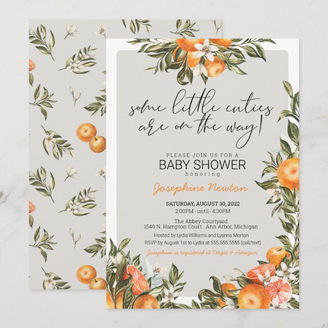 Convites Gêmeos Pequenos ou Chá de fraldas Multipla (Frente/Verso)