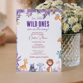 Convites Gêmeos Safari Chá de fraldas Dois Pequenos Selvage