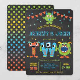 Convites Gêmeos, segundo aniversário, festas bonitinha de m