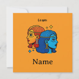 Convites Gêmeos Signo do Zodíaco Pop Art - Gêmeos Celestiai