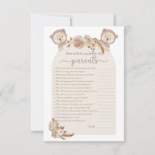 Convites Gêmeos Ursinho de Pelúcia Quem Conhece os Pais Jog