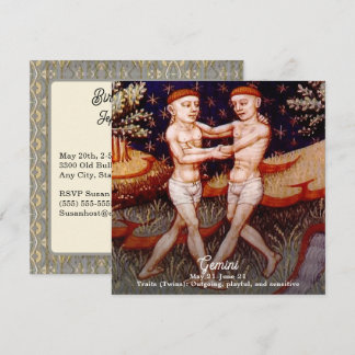 Convites Gemini, a Festa de aniversário dos Sinais Gêmeos Z