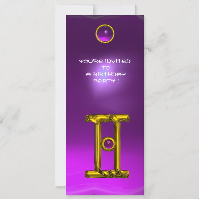 Convites GEMINI ALEXANDRITE,ametista amarelo-claro (Frente)