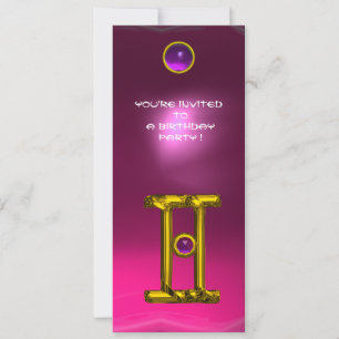 Convites GEMINI ALEXANDRITE,ametista vermelho-rosa-claro