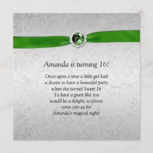 Convites Gemstone da Faixa Verde Silver 16