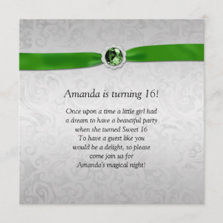 Convites Gemstone da Faixa Verde Silver 16