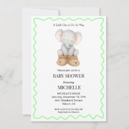 Convites Gender Neutral Baby Elephant Baby Shower
