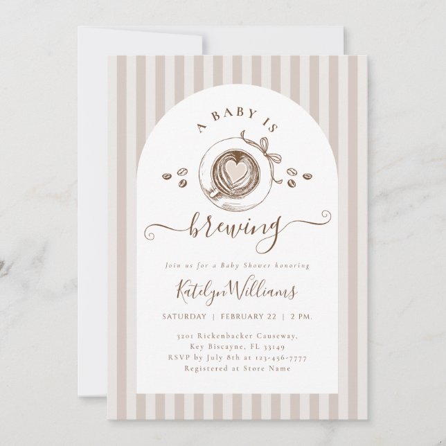 Convites Gender Neutral Coffee Baby Shower Invitation (Frente)