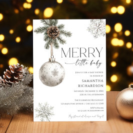 Convites Gender neutral simple rustic winter baby shower