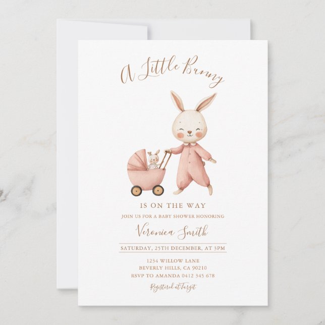 Convites Gender Neutral Spring Some Bunny Baby Shower (Frente)