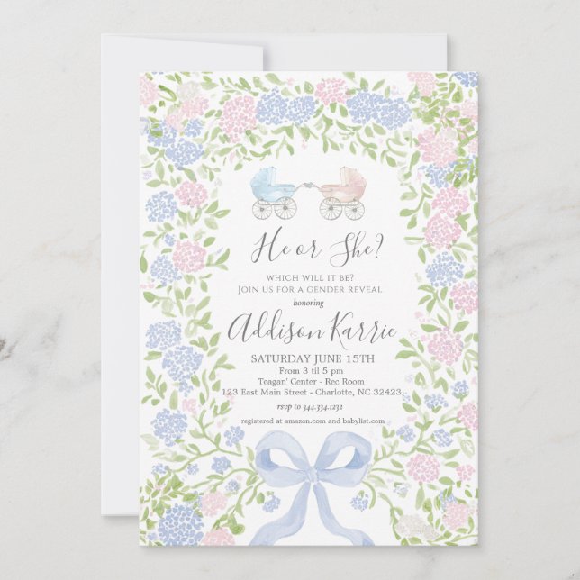 Convites Gender Reveal Baby Shower invitation (Frente)