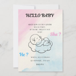 Convites Gender reveal invitation 