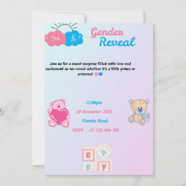 Convites Gender reveal invitation 