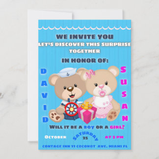 Convites gender reveal invitation