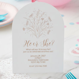 Convites Gender Reveal Invitation - Boho Floral Arch