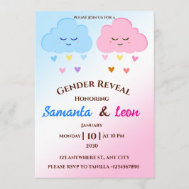 Convites Gender Reveal Invitation Card