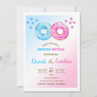 Convites Gender Reveal Invitation Card