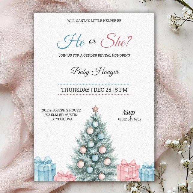Convites Gender Reveal Invitation with festive theme (Criador carregado)