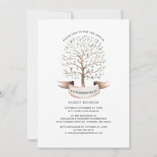 Convites Genealogia da Reunião Familiar Árvore Aquarela Mod