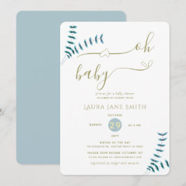 Convites Genérica Rústica Simples Gênero Chá de fraldas Neu