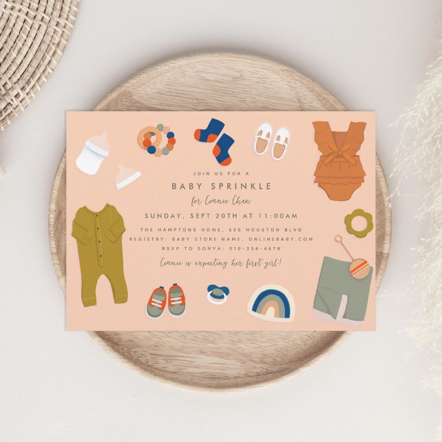 Convites Gênero Bebês Neutro Oferta Chá de borrifagem de be (Criador carregado)