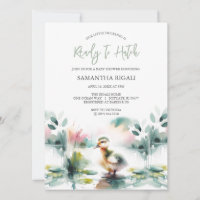 Gênero bonito Chá de fraldas neutro Pato de Aquare