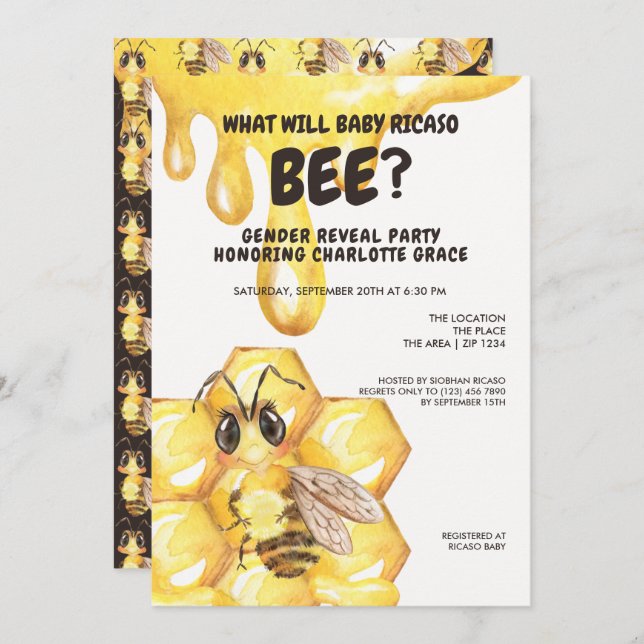 Convites Gênero Bonito Revela O Que Irá Bebê Ser Chá de fra (Frente/Verso)