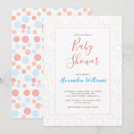 Convites Gênero Chá de fraldas Colorido Simples