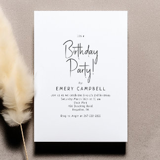 Convites Gênero minimalista neutro É uma Festa de aniversár