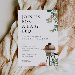 Convites Gênero neutro do CHURRASCO do chá de fraldas