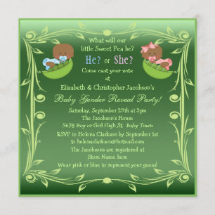 Convites Gênero revela bebês afro-americanos em pods de e