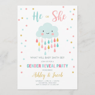 Convites Gênero Revela Chamada Chuva na Nuvem Cai Cores