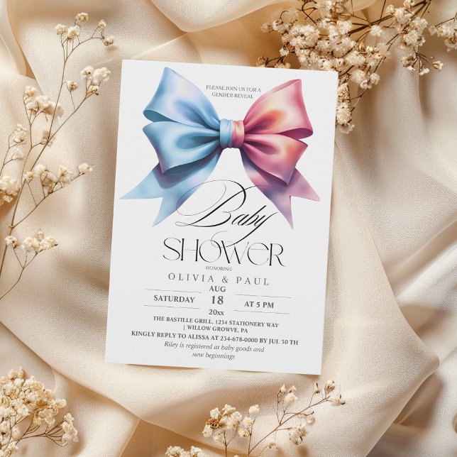 Convites Gênero Revelam Arco Rosa e Menino Azul (Criador carregado)