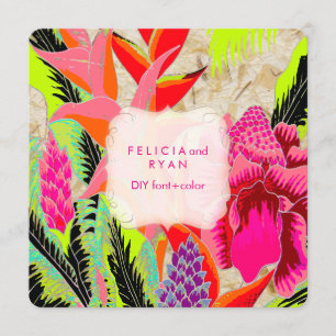 Convites Gengibre de tocha PixDezines/heliconia/Casamento L