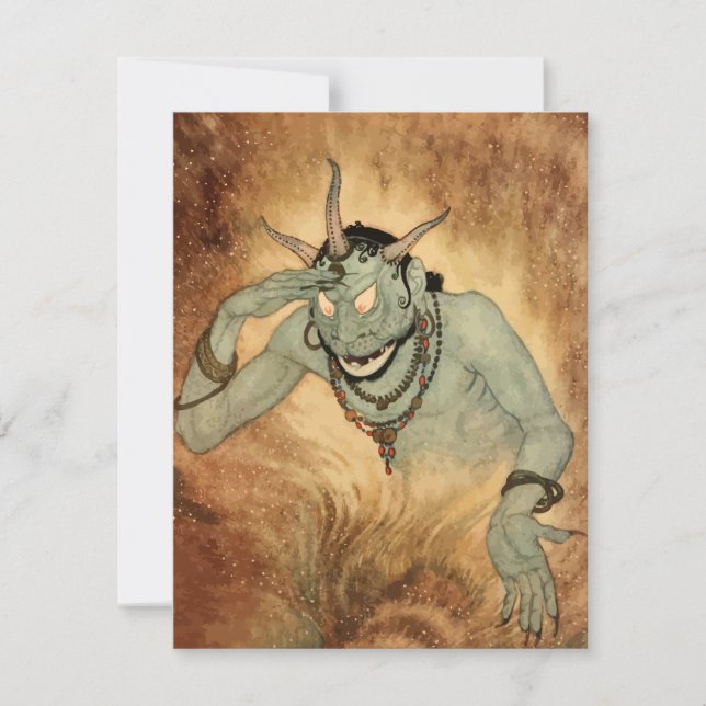 Convites Gênio das Mil e Uma Noites por Edmund Dulac (Frente)