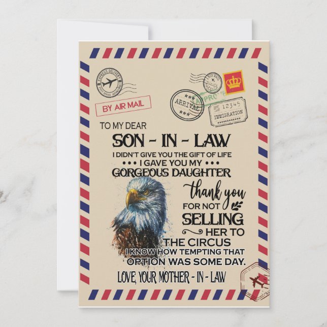 Convites Genro | Para o Meu Querido Genro Da Mãe (Frente)