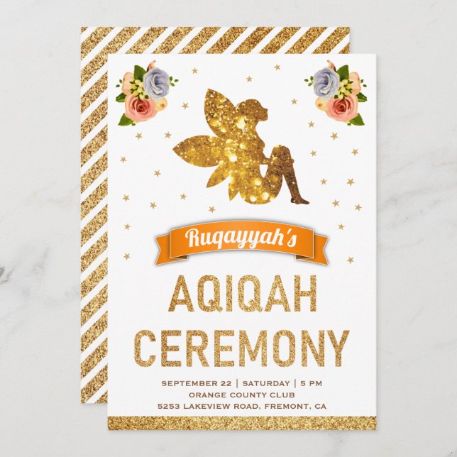 Convites Gente de Leite Mágica e Leitura Linda Aqiqah (Frente/Verso)