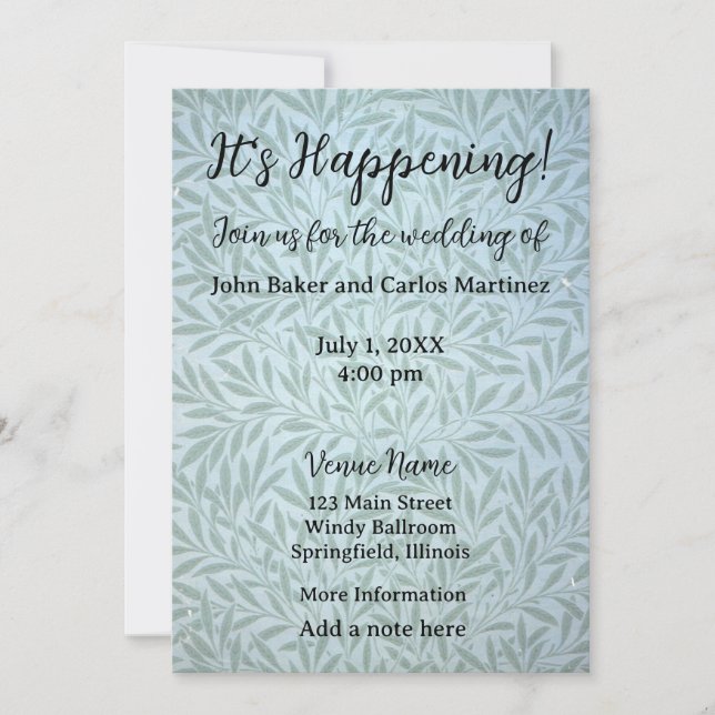 Convites Gentle Leaves Wedding Invitation (Frente)