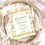 Convites Gentle Safari Animals  Baby Shower<br><div class="desc">A sweet storybook-style safari design featuring gentle watercolor baby animals including lions, giraffes, and elephants surrounded by soft jungle greenery and a delicate botanical background. The warm neutral palette of cream, honey gold, and soft olive creates a timeless nature-inspired aesthetic, while the elegant arched layout provides a beautiful space for...</div>