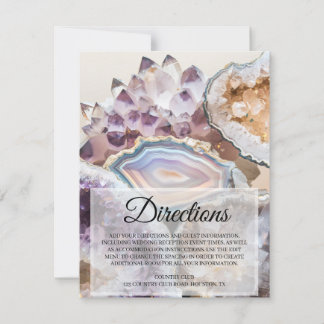 Convites Geode Crystal Wedding Directions Insert Card