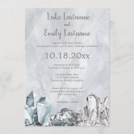 Convites Geodo & Pedras Preciosas em Casamento com Aquarela
